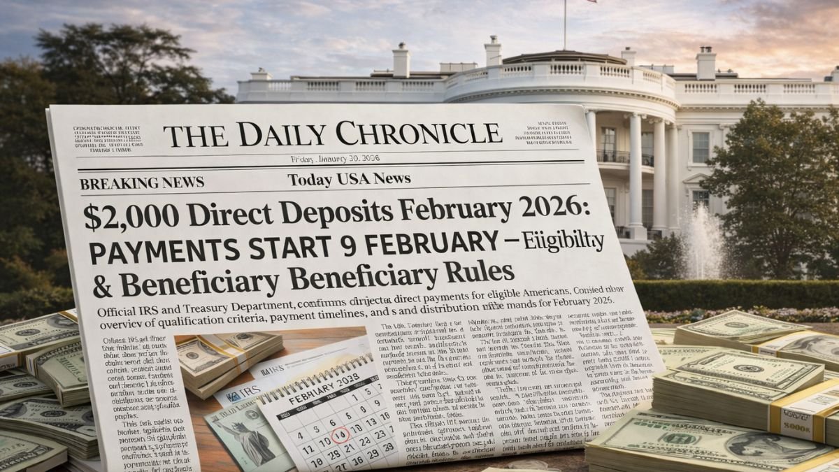 $2,000 Direct Deposits February 2026: Payments Start 9 February – Eligibility & Beneficiary Rules